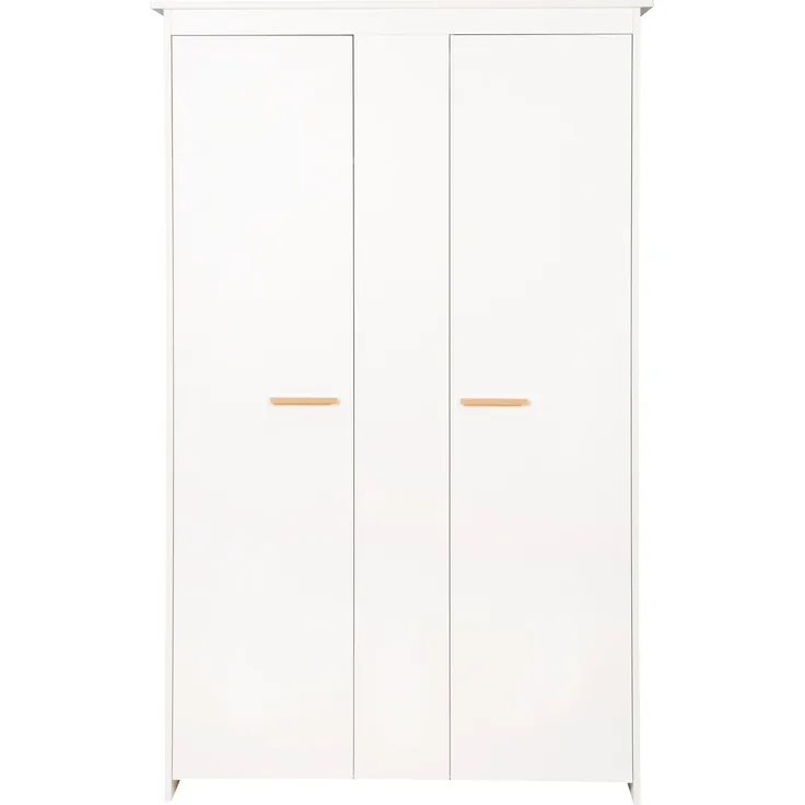 roba Kleiderschrank 'Anton' 2-türig - Holzgriffe aus Buche - Schrank für Baby- & Kinderzimmer - Weiß