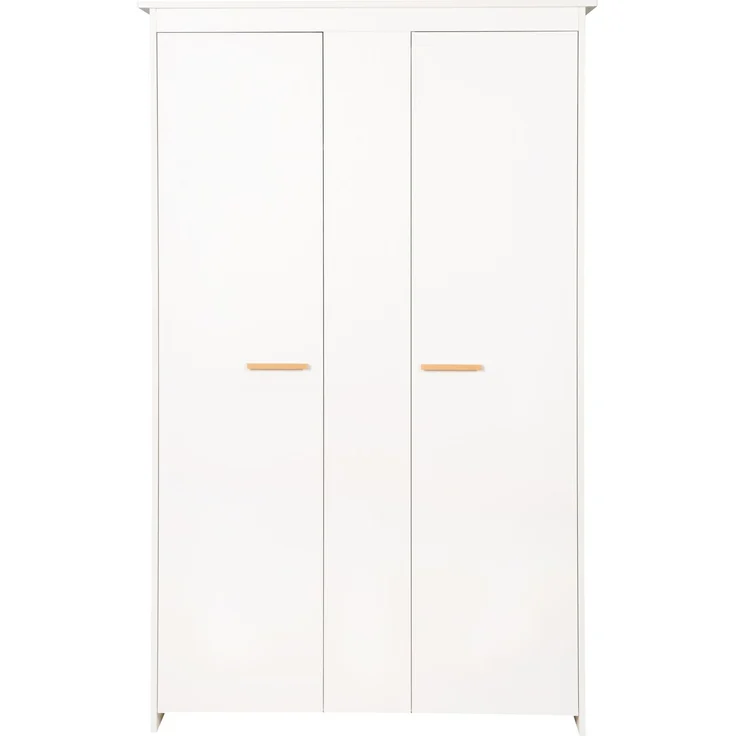 roba Kleiderschrank 'Anton' 2-türig - Holzgriffe aus Buche - Schrank für Baby- & Kinderzimmer - Weiß – Bild 1