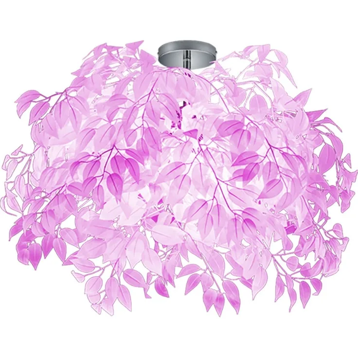 RGB LED Deckenleuchte, Metall Chrom, Blumen, 70 cm