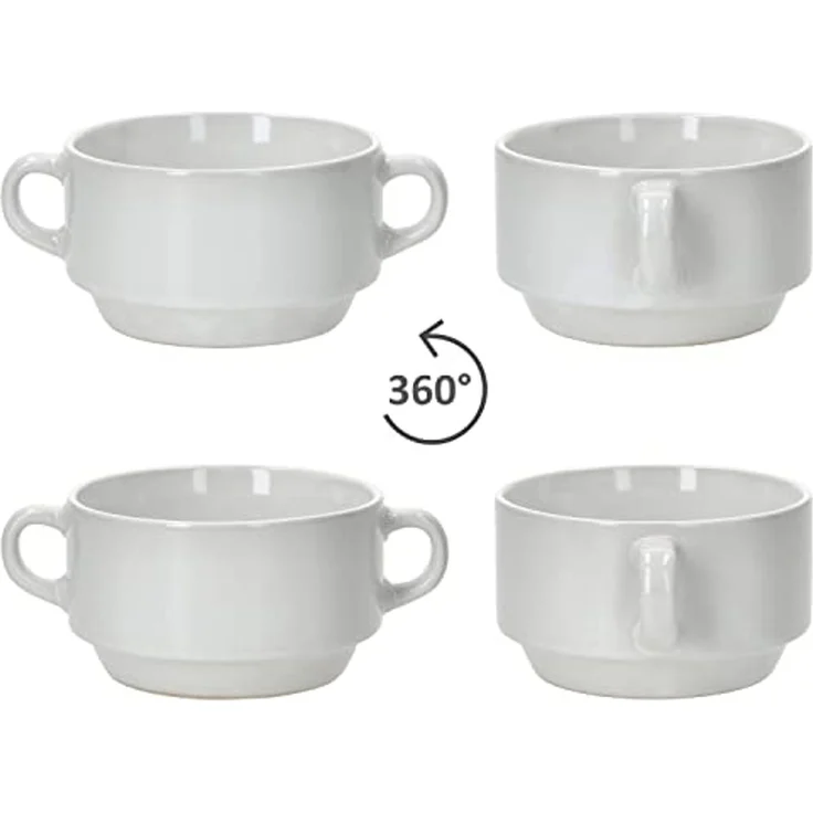 MamboCat Suppenschüssel 12er Set Stiva Suppenschale weiß 250 ml, Porzellan – Bild 3