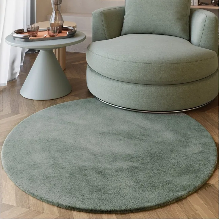 Esprit Hochflor-Teppich Alice Kunstfell, rund, Höhe: 25 mm, Kaninchenfell-Haptik, besonders weich und dicht, für alle Räume
