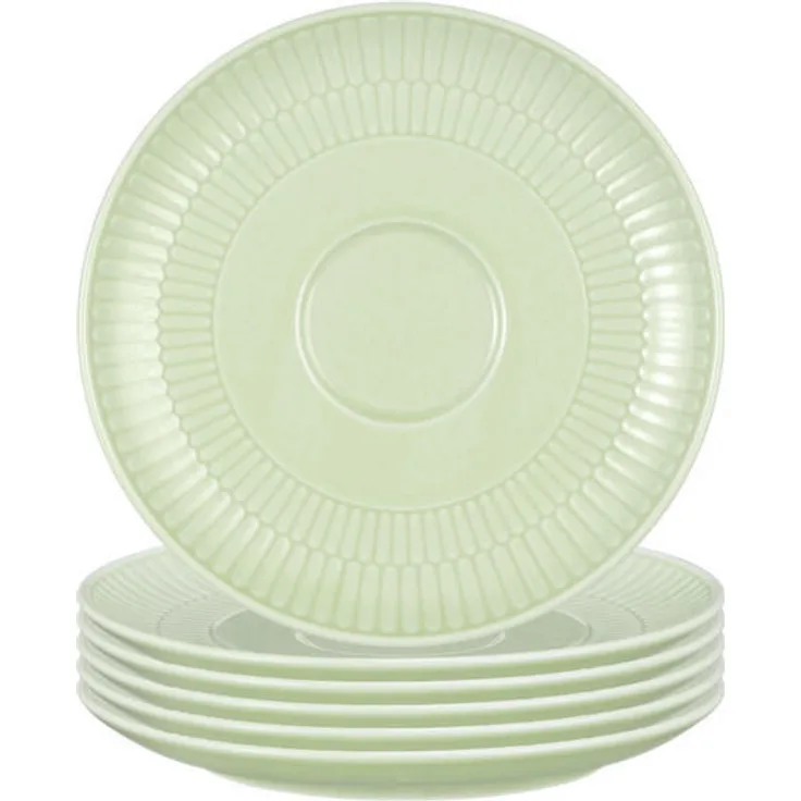 Seltmann Weiden Amina Kombi-Untertassen, Grün, Keramik, Ø 16 cm, 6er Set, spülmaschinen- und mikrowellengeeignet