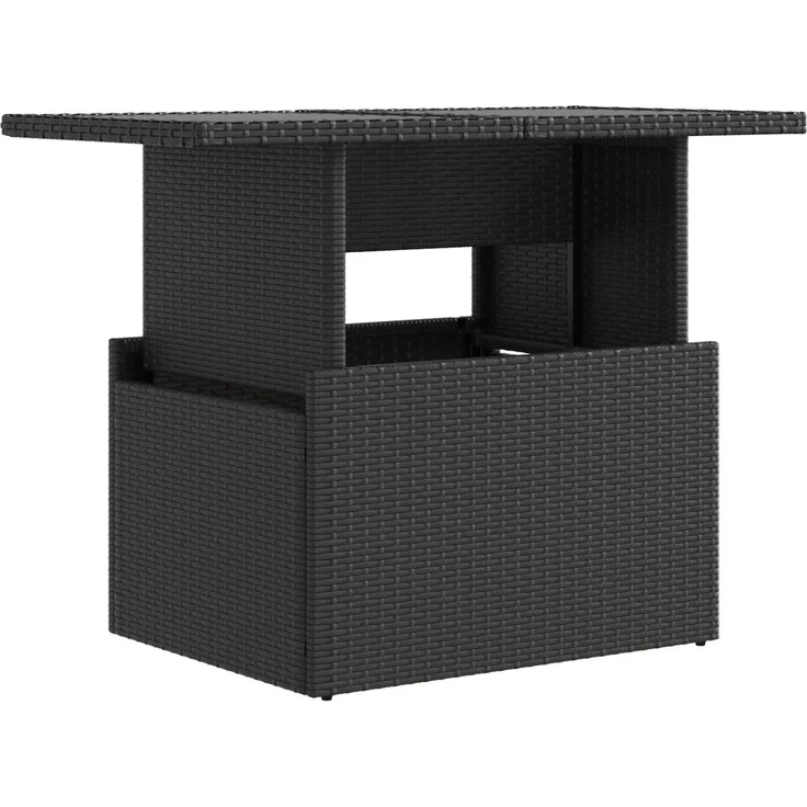 vidaXL Outdoortisch-Set 3 stk. Schwarz und Cremeweiß 100 x 55 x 73 cm 3422402 – Bild 5