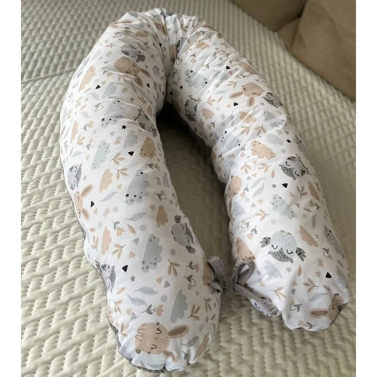 Loolay Stillkissen WAFFELPIQUE HASE Kissen Seitenschläferkissen Schwangerschaftskissen, 170 o. 190 cm Kissen + BEZUG (abnehmbar) HASE Beige Weiss WAFFEL Rosa, Grau, Minze, Weiß, M/ L u. L/ XL - perfekt Auswahl für Schwanger Seitenschläfer Schlafen!, PR... – Bild 2