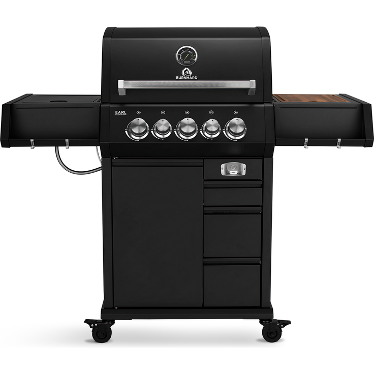 BURNHARD® 3-Brenner Gasgrill Edelstahl inkl. Heckbrenner, mit Edelstahl Grillrost & inkl. stabiler Abdeckhaube, Seitenkochfeld mit Infrarot Keramikbrenner - EARL - Silber - #946622 – Bild 7
