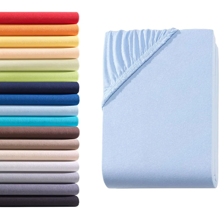 Hometex Premium Textiles Spannbettlaken Jersey Spannbettlaken 100% Baumwolle, Jersey, Gummizug: Rundumgummizug, Premium-Jersey Matratzenhöhe bis 23 cm – Bild 1