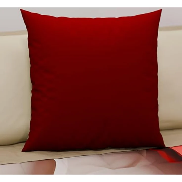 PETTI Artigiani Italiani - 2er-Set Kissenbezüge 80x80 cm aus Mikrofaser, Dekokissen-Bezüge für Schlafzimmer und Sofa, Set mit 2 Kissenhüllen, Wende-Kissenbezug Double-Face Bordeaux Taupe – Bild 2