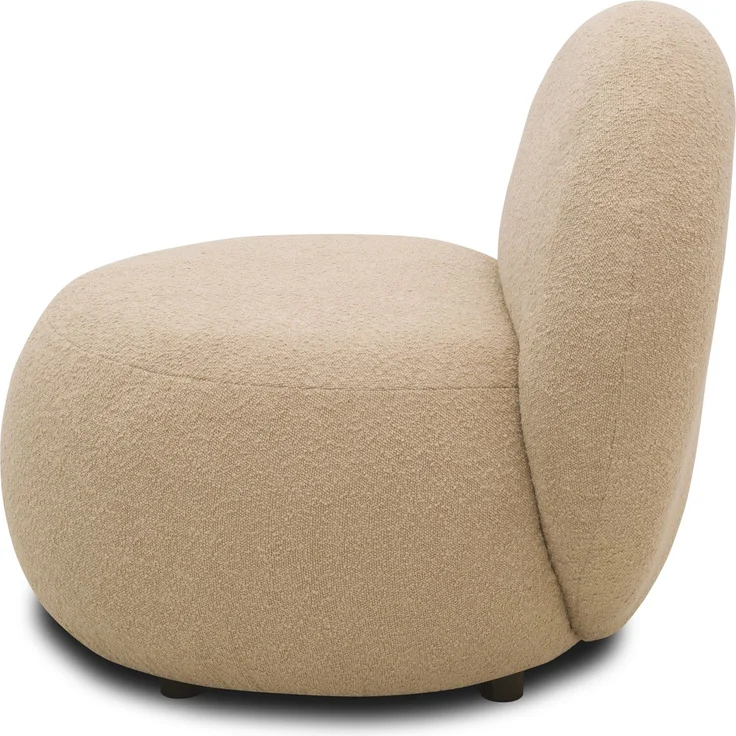DOMO. collection Sessel 700 016, Polstersessel, rund, gepolsterte Rückenlehne, Füße mit Filzgleitern, Armsessel, Polsterganitur, 73 x 75 x 76 cm (BxTxH), braun – Bild 4