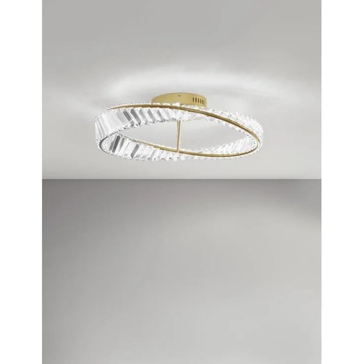 Nova Luce 9333060 AURELIA LED Deckenleuchte 60cm 3500K Gold Kristall – Bild 3