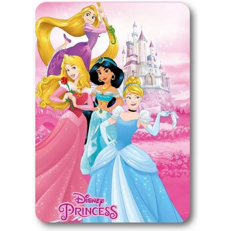 Princess Fleecedecke - Cinderella, Dornröschen, Jasmin und Rapunzel, 140x100 cm