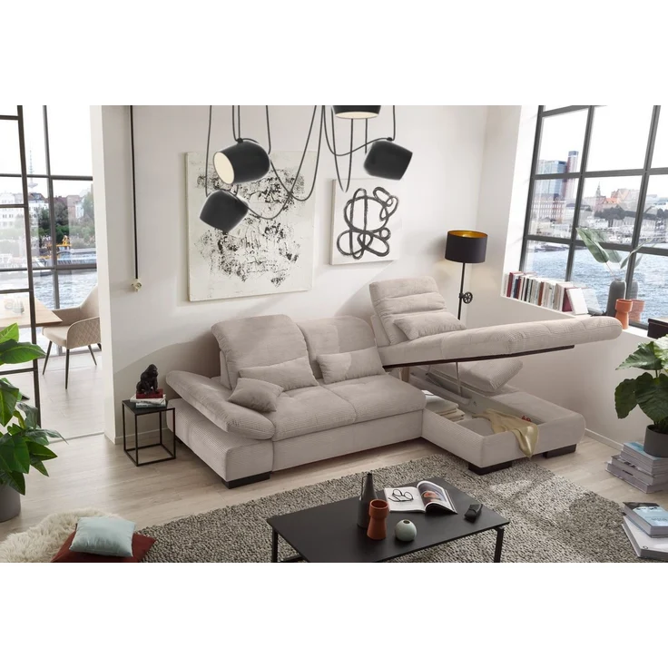 set one by Musterring Ecksofa SO4100 V, mit verstellbaren Kopfteilen, wahlweise mit Funktionen, Cord-Bezug – Bild 2