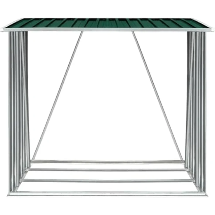vidaXL Brennholzlager Verzinkter Stahl 163 x 83 x 154 cm Grün 47089 – Bild 5