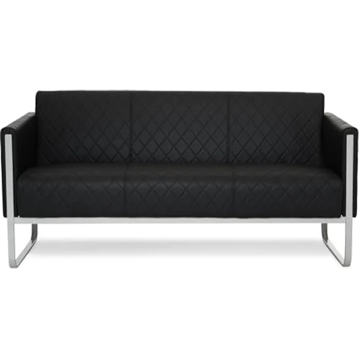 MID.YOU 3-Sitzer-Sofa, Schwarz und Hellgrau, Textil mit Lederlook, 159x78x71 cm, rückenecht, bis 350 kg belastbar – Bild 4