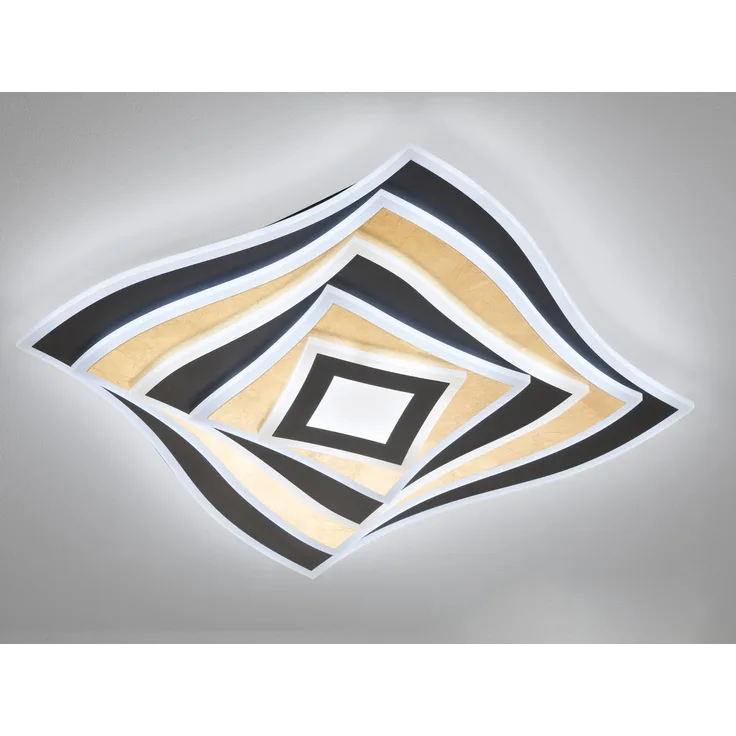 Fischer & Honsel 21426 LED Deckenleuchte Hero schwarz goldfarben CCT 50cm