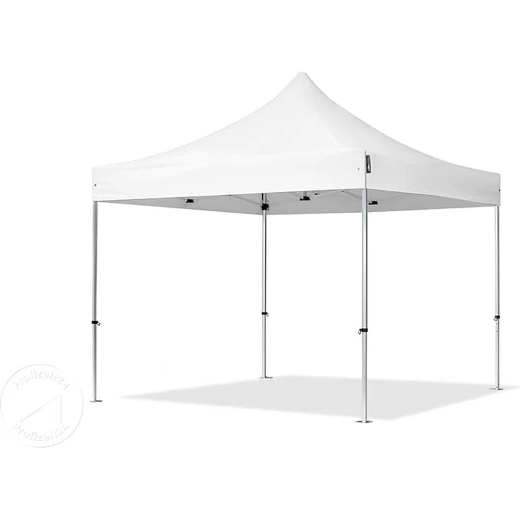 3x3 m Faltpavillon PROFESSIONAL Alu 40mm, Seitenteile mit Sprossenfenstern, weiß – Bild 2