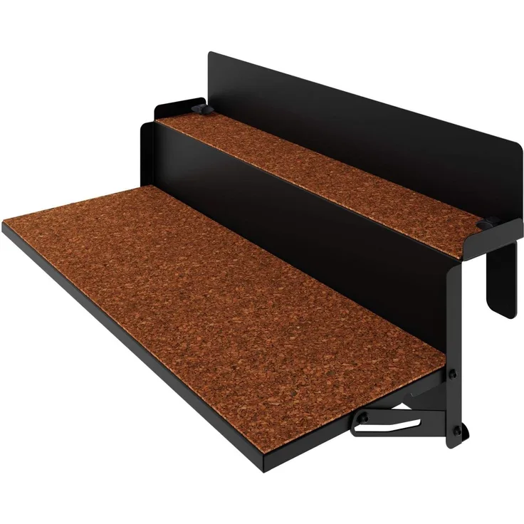 FORFUN Tischregal - Ideal für kleine Balkone - Schwarz - Verstellbares Balkonregal Levira