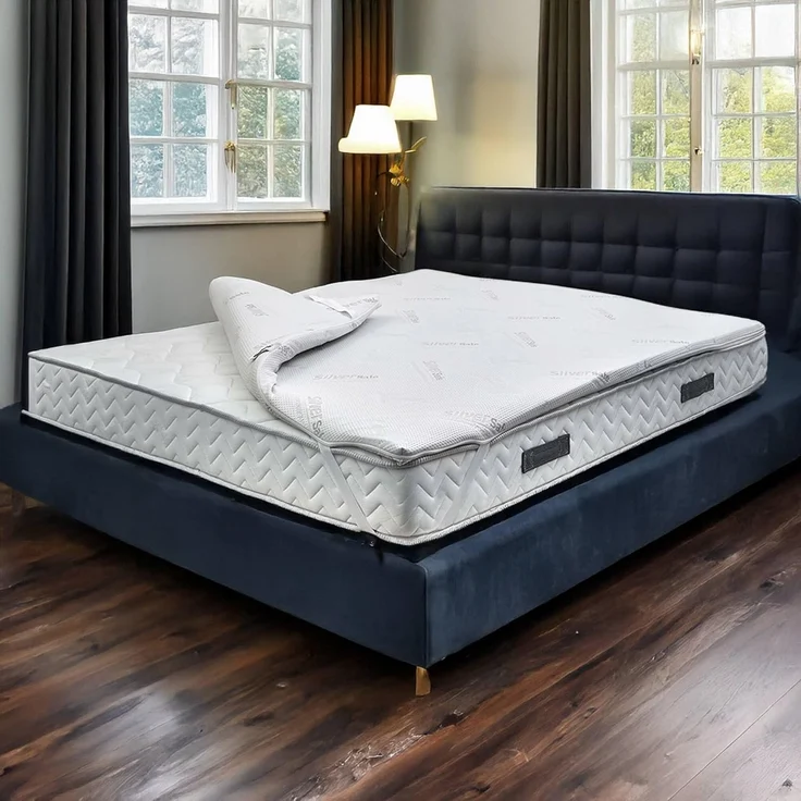 Talamo Italia - Viereckiger und halber Topper Toro, Matratze zur Verbesserung der Körperhaltung, Memory Foam Topper, hypoallergener und atmungsaktiver Topper, 100% Made in Italy, 120x200h5 cm – Bild 1