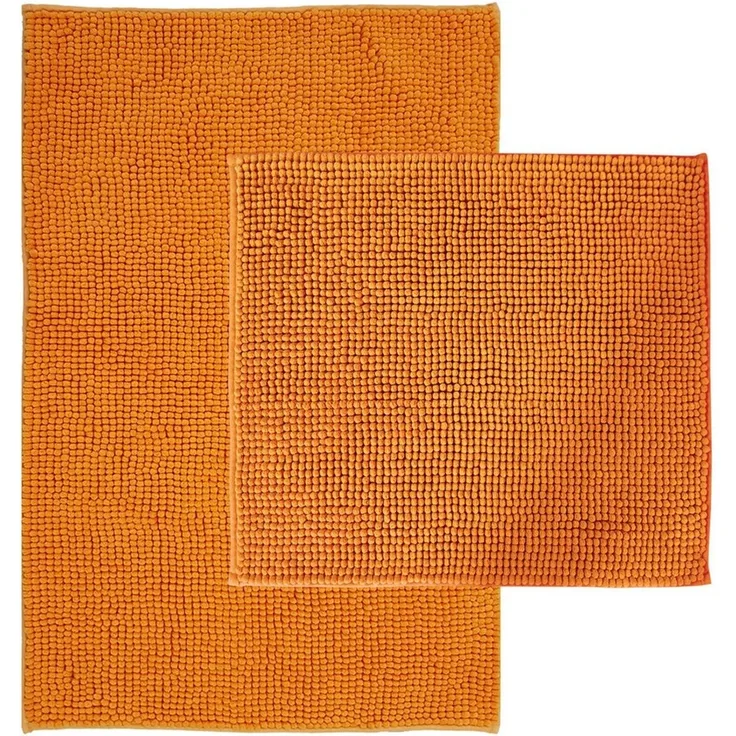 NYVI Badematte Badematten Set 2 teilig Chenille 50x80 Badematte und 45x50 WC-Vorleger, Höhe 20 mm, Polyester, Badezimmerteppich Set - Rutschfest, Saugstark, Schnell Trocknend