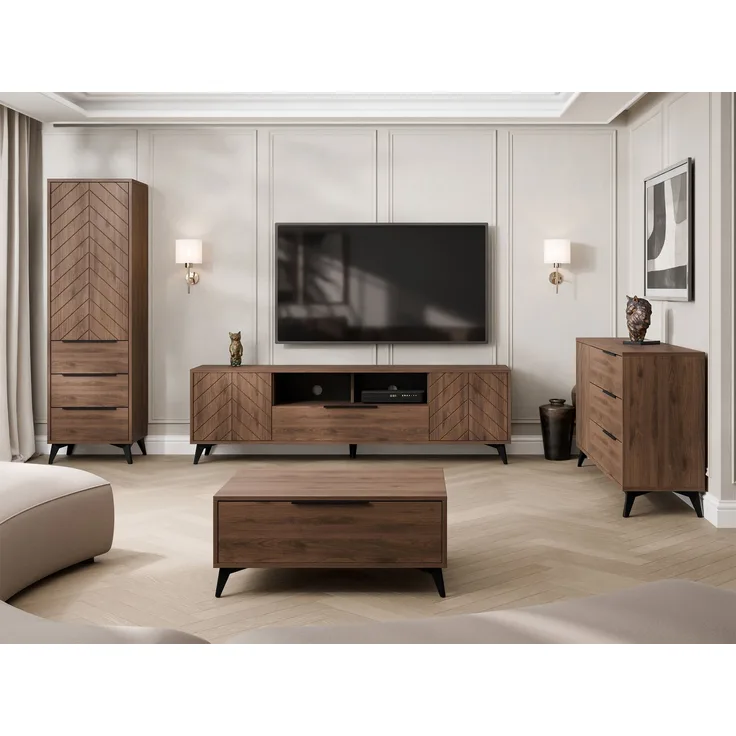 Wohnzimmer-Set Xylix Bis I (Farbe: Nuss Okapi)