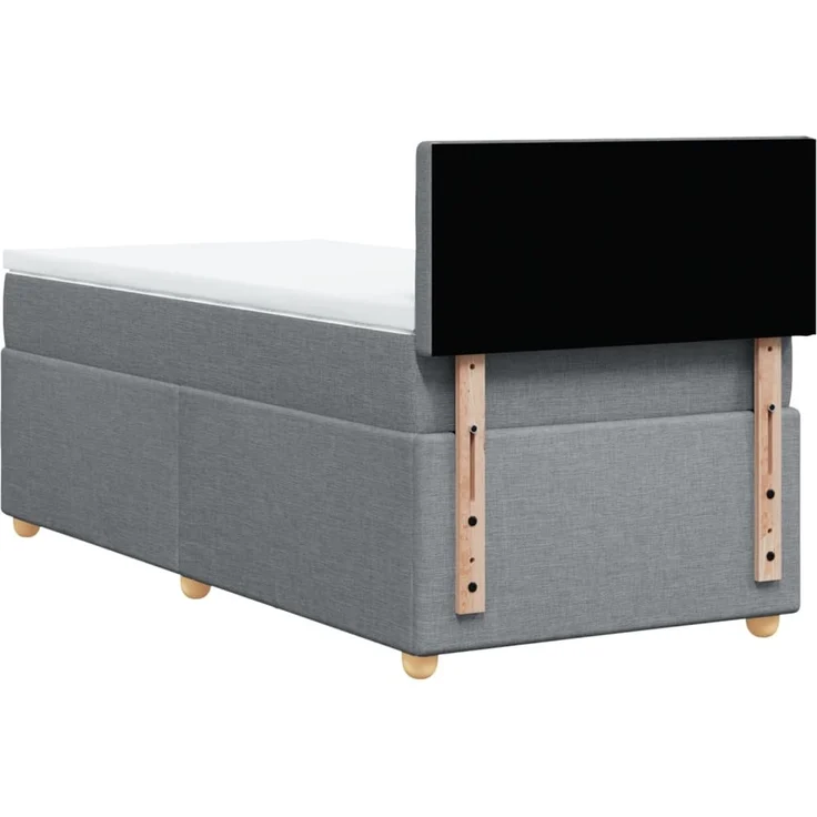 vidaXL Boxspringbett mit Matratze Hellgrau 100x200 cm Stoff 3288905 – Bild 8