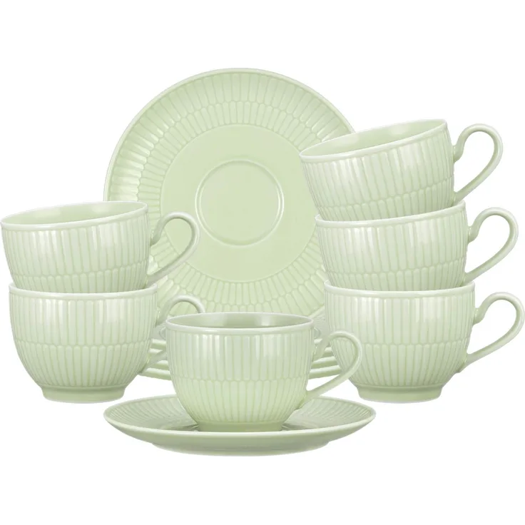 Seltmann Weiden Amina Kaffeetasse mit Untertasse 250 ml 6er-Set Seladon
