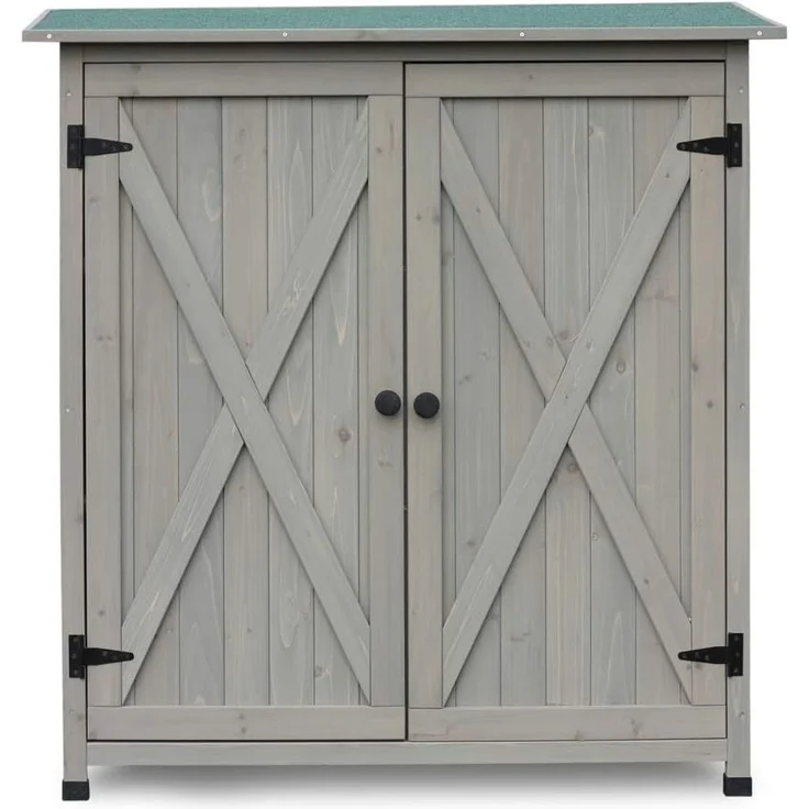 HABAU Gartenschrank Flora, hellgrau, 110 x 55 x 117 cm – Bild 1