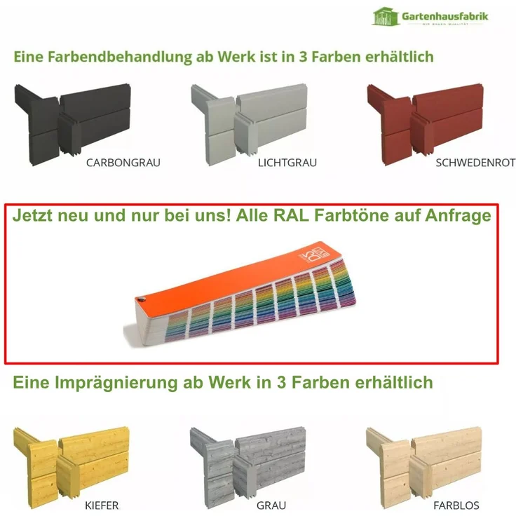 Fjordholz Pultdach Gartenhaus Modell Ezra 6P Natur – Bild 4