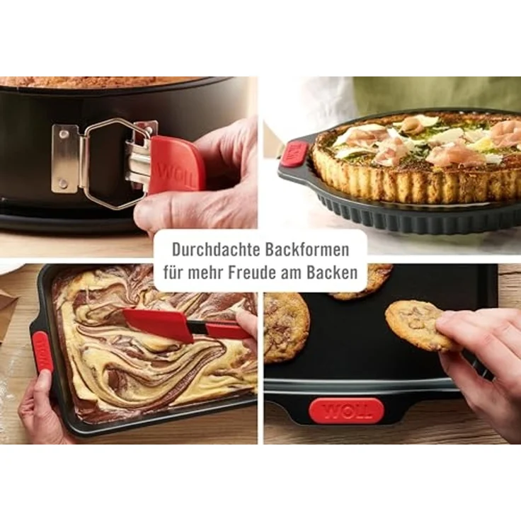 WOLL Tarteform Woll Let's bake! Quiche- und Tarteform, Kuchenform, Backform, rund, (1-tlg), mit Antihaftversiegelung und integrierten Silikongriffen, PFAS-Frei – Bild 3