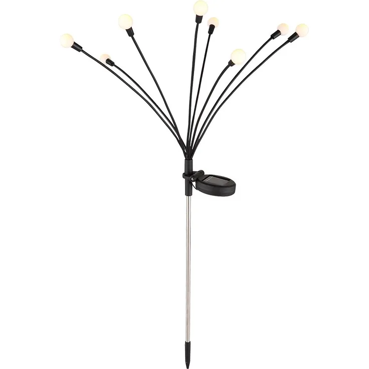 LED Solarleuchte, Edelstahl schwarz, H 70 cm