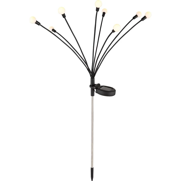 LED Solarleuchte, Edelstahl schwarz, H 70 cm – Bild 1