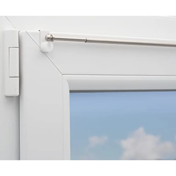 dekondo Gardinenstange Eleganz, ausziehbar, Fensterhaken klemmbar, nickel matt, inkl. Fensterhaken für einen Klemmbereich von 15-20 mm – Bild 2