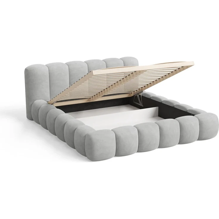 Chilly Möbel Polsterbett Stoff mit Stauraum und Hubfunktion Holzrahmen (Boxbett ohne Matratze in vielen Farben, 1-tlg, 140x200 160x200 180x200 200x200cm), gepolstertem Kopfteil Bettkasten modern – Bild 9