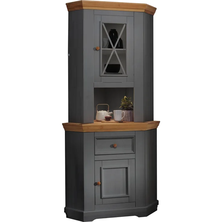 Buffet >WZ-0133< (BxHxT: 104x214x69 cm) in grau - 104x214x69 (BxHxT)