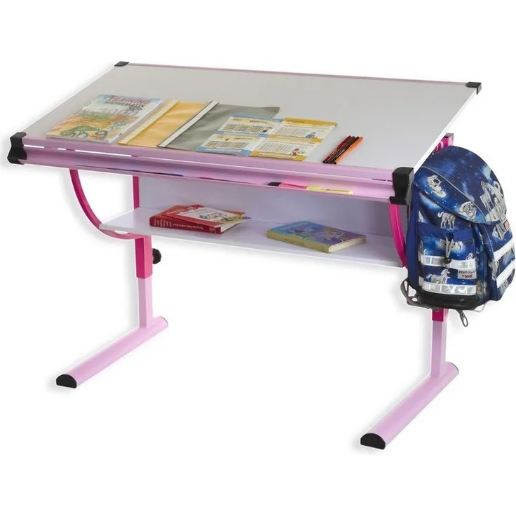 IDIMEX Kinderschreibtisch CARINA, Kinderschreibtisch Schreibtisch für Kinder Schüler Jugend höhenverstel