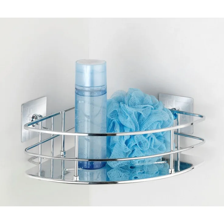 WENKO QUADRO Dusch Eckablage, rostfrei, Befestigen ohne bohren, Turbo-Loc®