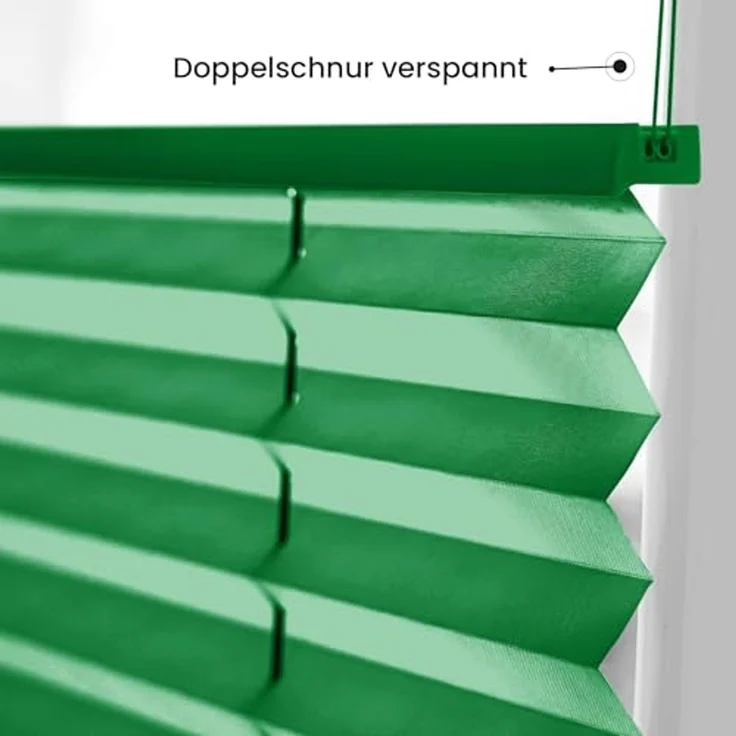 Sonello Plissee Klemmfix ohne Bohren 55x140 cm Grün Faltrollo Plisseerollo Jalousie für Tür & Fenster Blickdicht Sichtschutz Sonnenschutz Fertifplissee Rollo – Bild 3