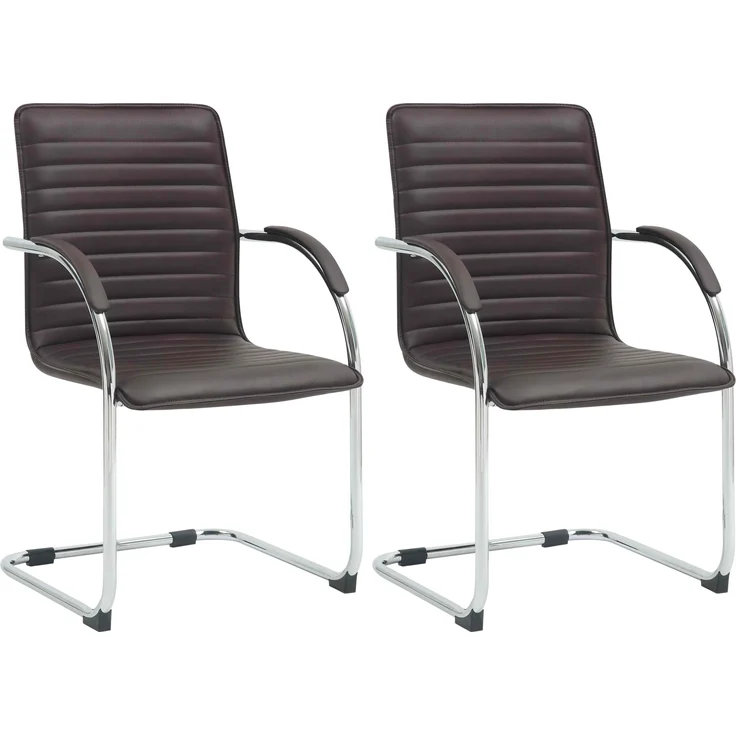 CLP 2er Set Besucherstühle Tira Kunstleder,braun – Bild 1