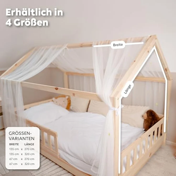 lilimaus Betthimmel Betthimmel fürs Hausbett mit Leuchtsternen nachtleuchtend, Magischer Betthimmel mit leuchtenden Sternen für traumhafte Nächte – Bild 4
