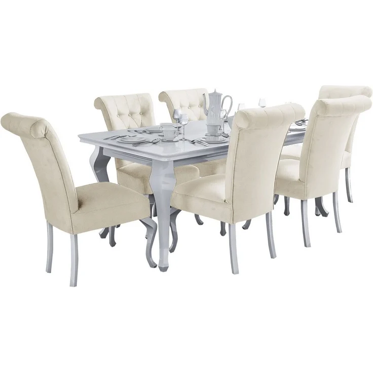 Deine Möbel 24 Esszimmerstuhl LUISE S61 Stuhl 2 4 6 8 10 12 Stühle PREMIUM zum Esszimmer - Set (Beige Hellgrau Grau Anthrazit Graphit), Stühle in Samt Velour Glamour-Still – Bild 4
