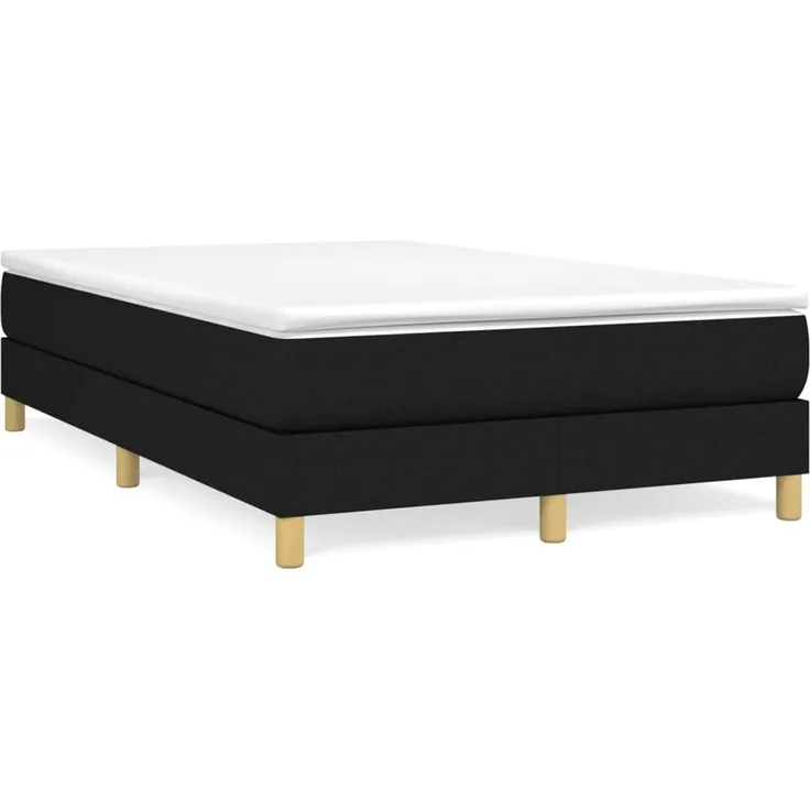 vidaXL Boxspringbett mit Matratze Schwarz 120x190 cm Stoff 3269666