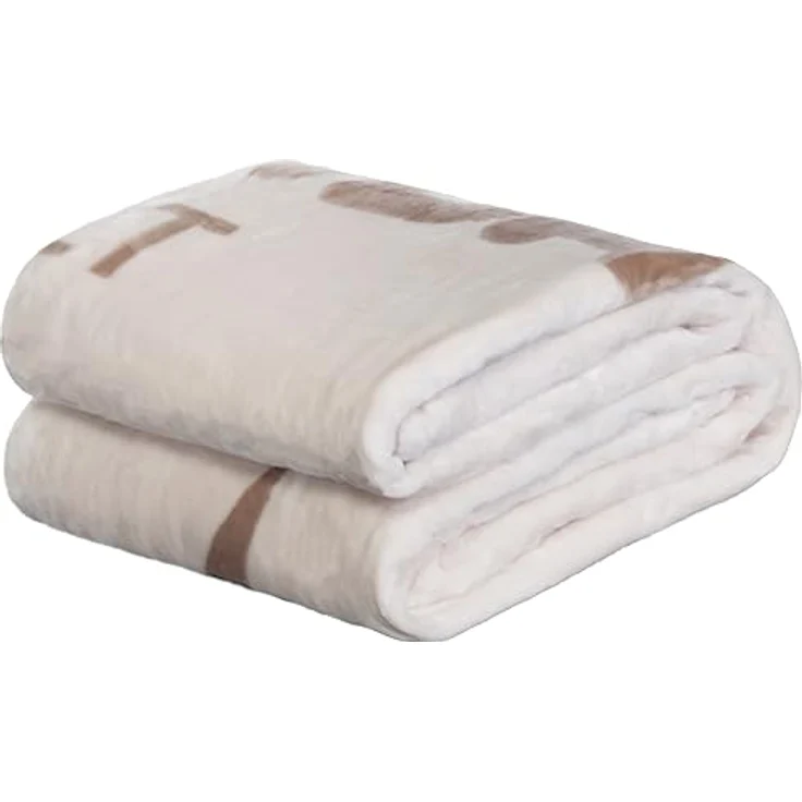 Sansibar 'Sylt' Wohndecke, Mikrofaser Fleece offwhite/taupe, 150 x 200 cm – Bild 3