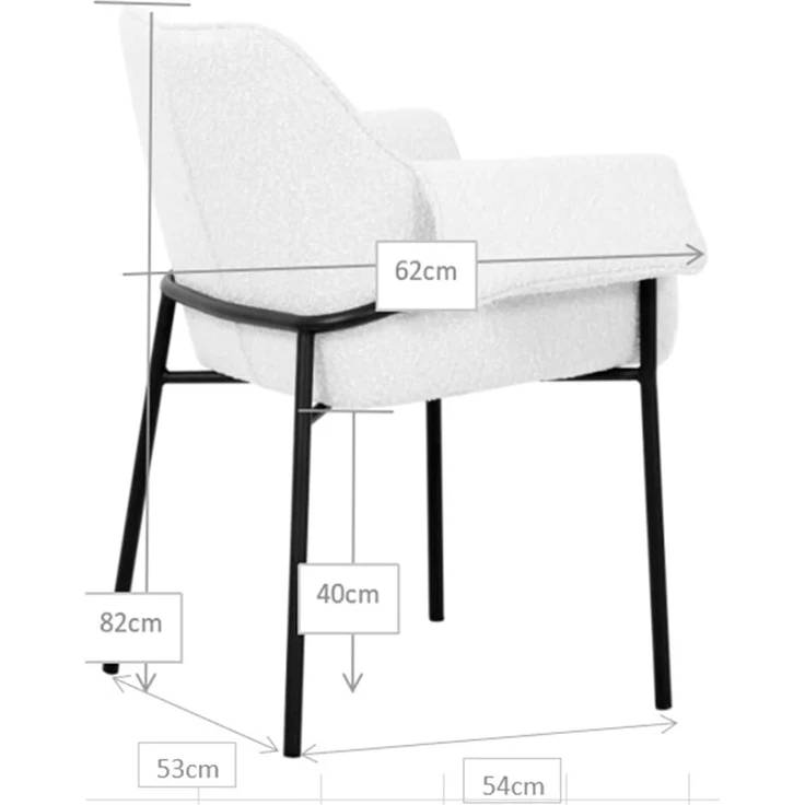 Kare Design Armlehnstuhl Bess, Grau, Armlehnstuhl, Esszimmerstuhl, Stahl Beine, 85 x 70 x 63 cm (H/B/T) – Bild 5