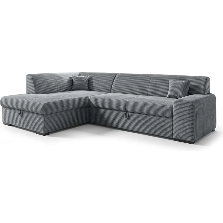 AX LIVING Ecksofa Grau Lucera 260 cm Schlafsofa mit Bettkasten L – Bild 4