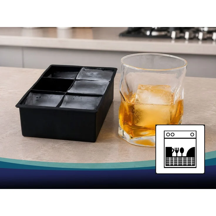 ZOLLNER 2er Set Eiswürfelform Silikon, Würfel 5x5x5 cm, schwarz – Bild 5