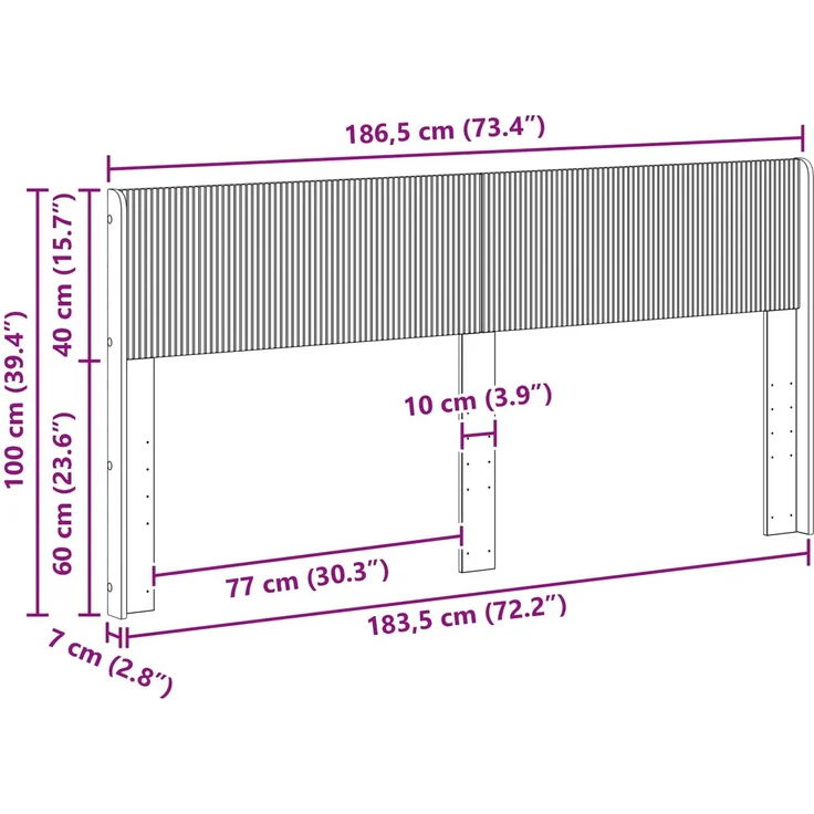 vidaXL Kopfteil Hochglanz Weiß PB 100 x 186,5 x 7 cm – Bild 8