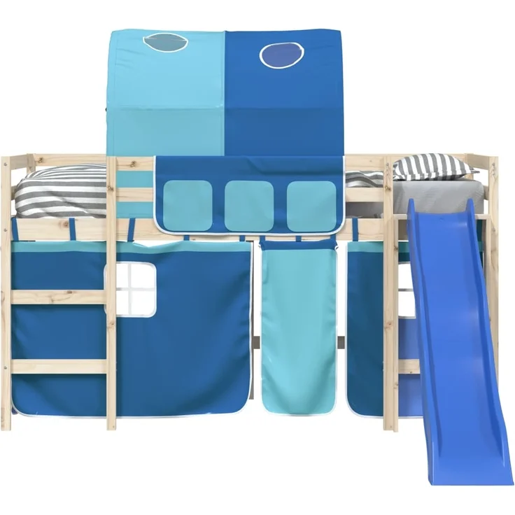 vidaXL Vorhänge für Hochbett mit Tunnel Blau Polyester 835917 – Bild 4