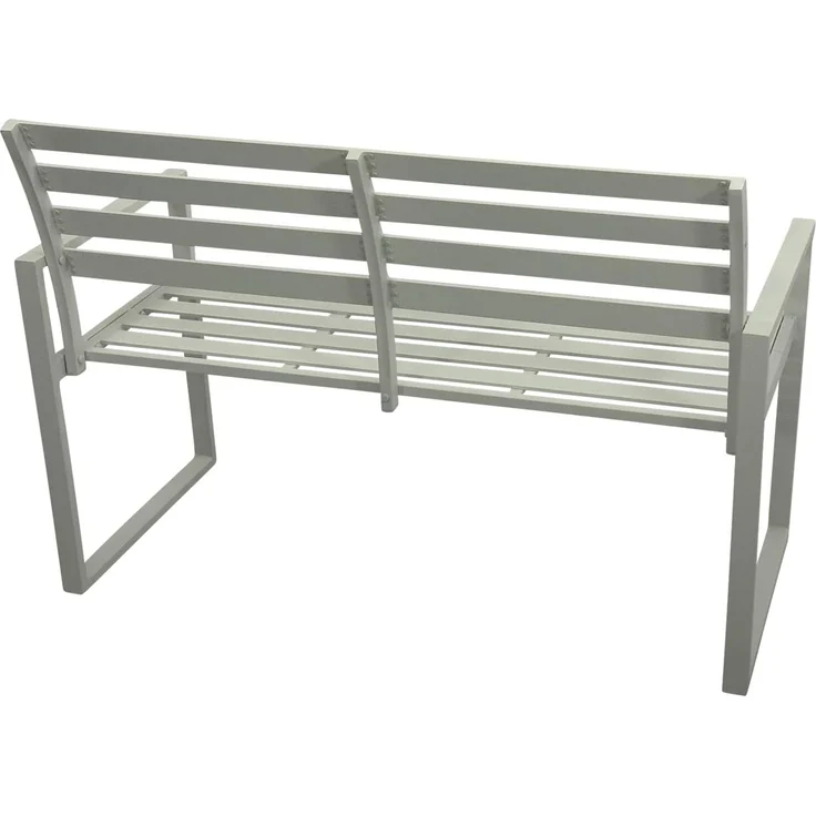 DEGAMO Gartenbank ATLANTA (1-St), 2-sitzer 123cm, Aluminium rostfrei in weiss, modern – Bild 3
