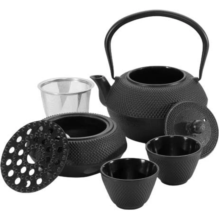 Dimono Teekanne Gusseisen Teebecher Teetassen, (Traditionelles Tee-Set), Emaille – Bild 9