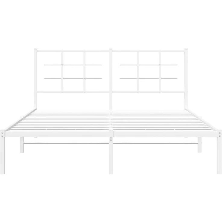 Doppelbett, Bettgestell Modernen mit Kopfteil Metall Weiß 150x200 cm d734e – Bild 5