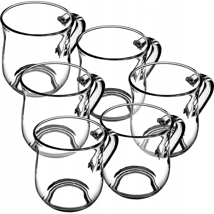 KADAX Kaffee-Tee-Gläser, 320 ml, Glasbecher mit Henkel, Glas-Set, 6-teilig – Bild 4